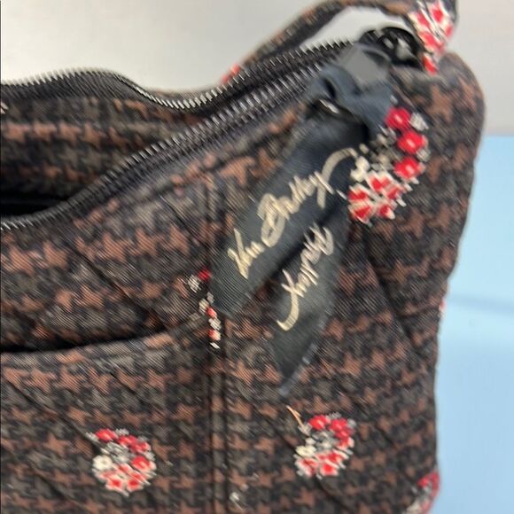 Vera Bradley Houndstooth Brown, Black and Red Patterned Women's Shoulder Bag - Picture 6 of 7